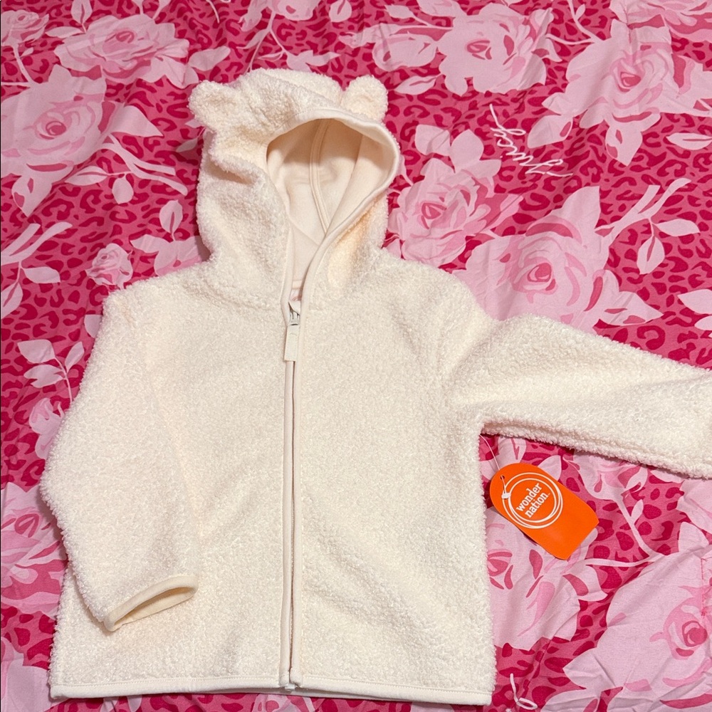 Cozy Cream Hooded Jacket with Bear Ears